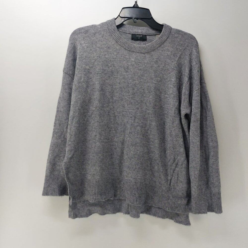 Tahari Women's Small Gray Pullover Sweater Crew Round Neck